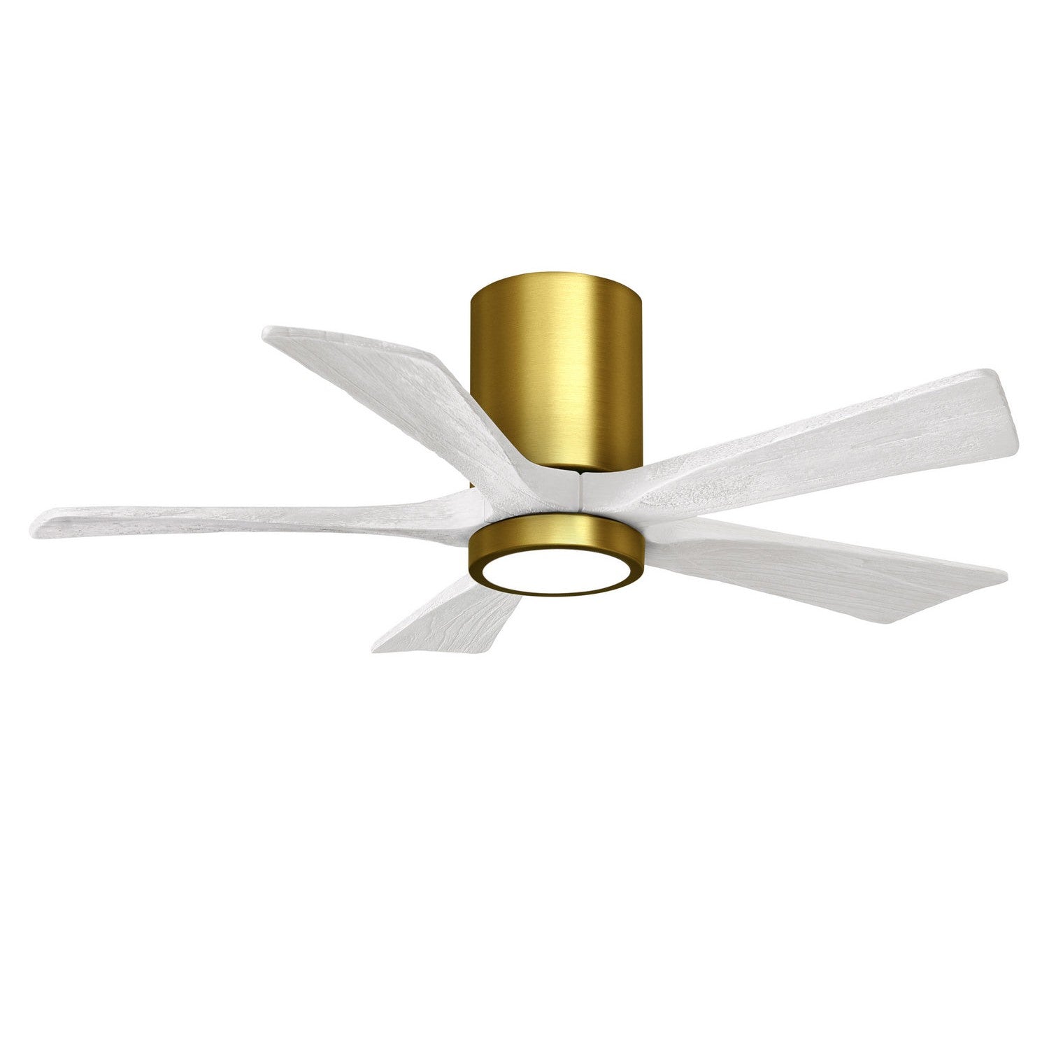 Matthews Fan Company - IR5HLK-BRBR-MWH-42 - 42"Ceiling Fan - Irene-5HLK - Brushed Brass