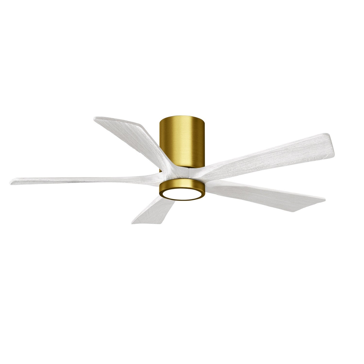 Matthews Fan Company - IR5HLK-BRBR-MWH-52 - 52"Ceiling Fan - Irene-5HLK - Brushed Brass