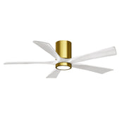 Matthews Fan Company - IR5HLK-BRBR-MWH-52 - 52"Ceiling Fan - Irene-5HLK - Brushed Brass