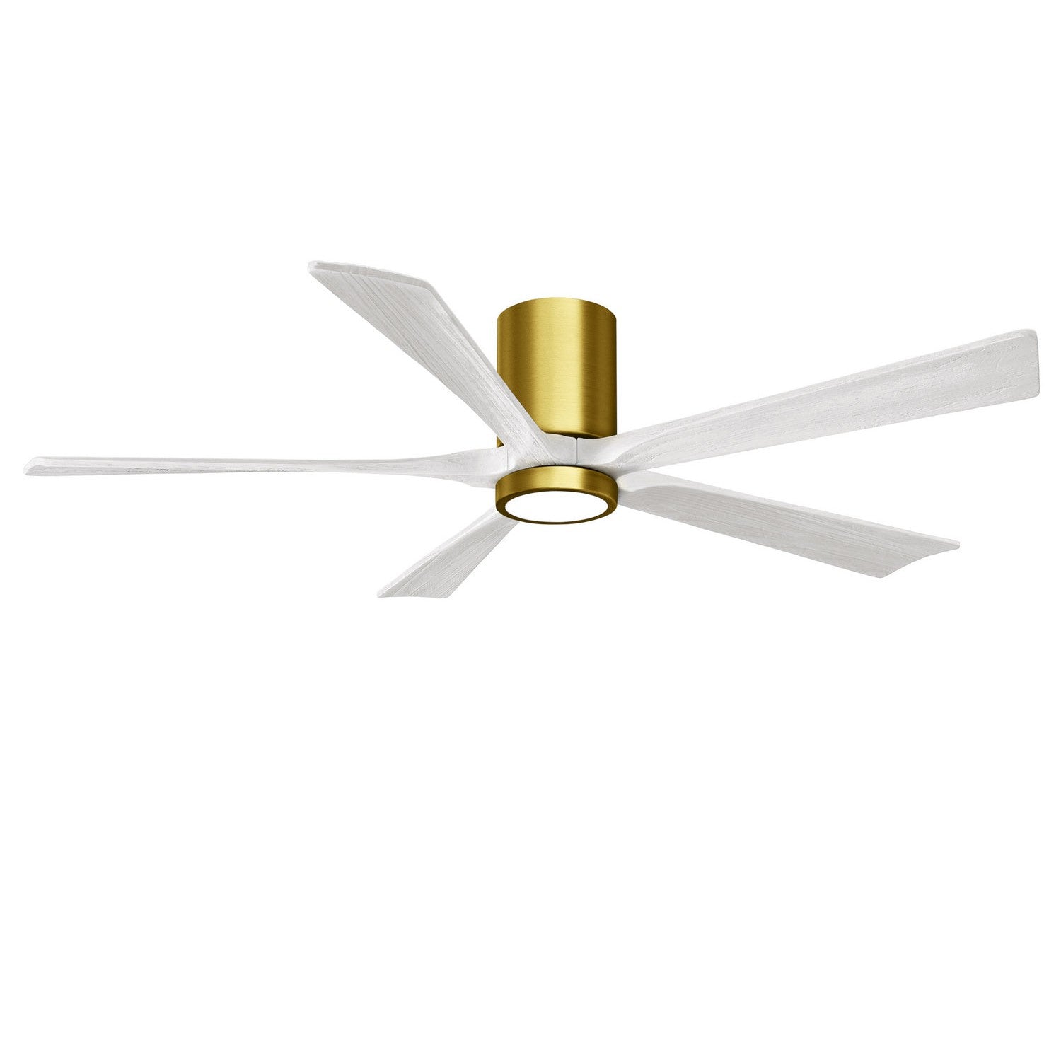 Matthews Fan Company - IR5HLK-BRBR-MWH-60 - 60"Ceiling Fan - Irene-5HLK - Brushed Brass