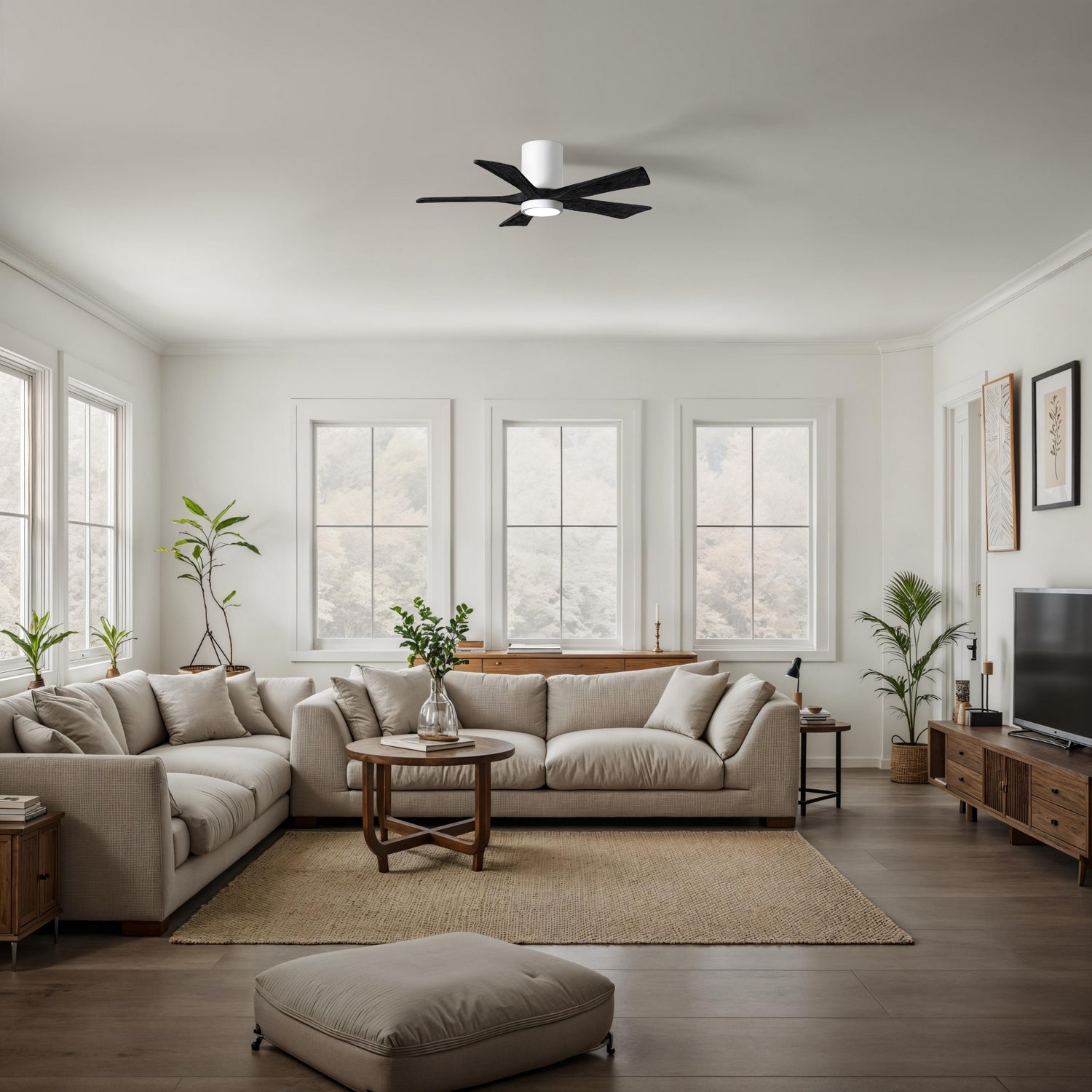 Matthews Fan Company - IR5HLK-WH-BK-42 - 42"Ceiling Fan - Irene-5HLK - Gloss White