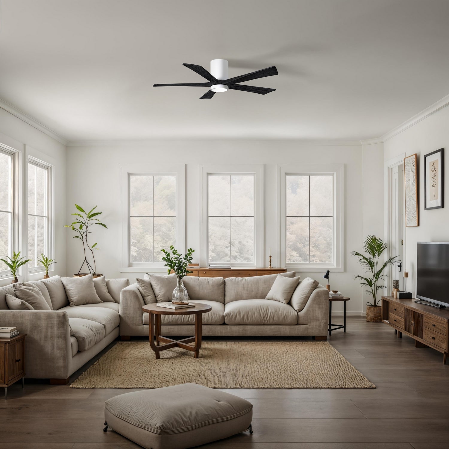 Matthews Fan Company - IR5HLK-WH-BK-52 - 52"Ceiling Fan - Irene-5HLK - Gloss White