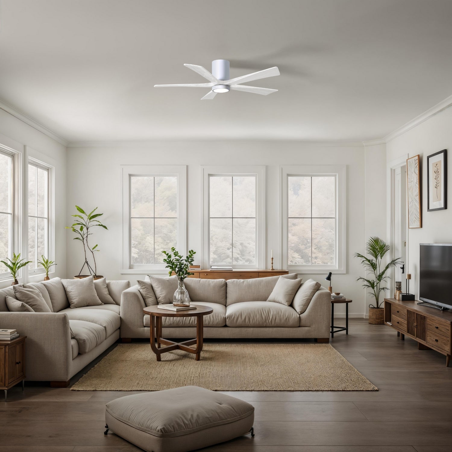 Matthews Fan Company - IR5HLK-WH-MWH-52 - 52"Ceiling Fan - Irene-5HLK - Gloss White