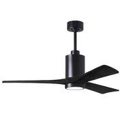 Matthews Fan Company - PA3-BK-BK-52 - 52"Ceiling Fan - Patricia - Matte Black