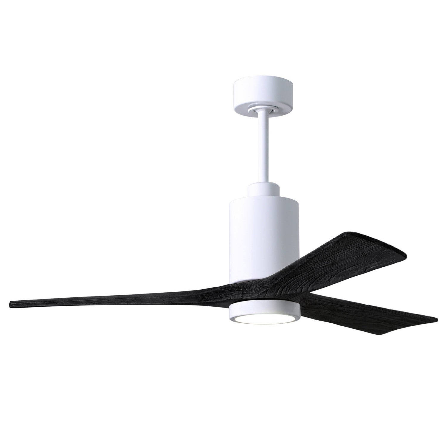 Matthews Fan Company - PA3-WH-BK-52 - 52"Ceiling Fan - Patricia - Gloss White