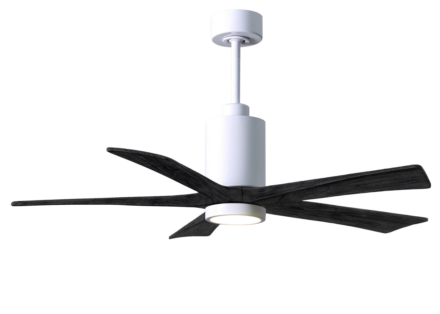 Matthews Fan Company - PA5-WH-BK-52 - 52"Ceiling Fan - Patricia - Gloss White