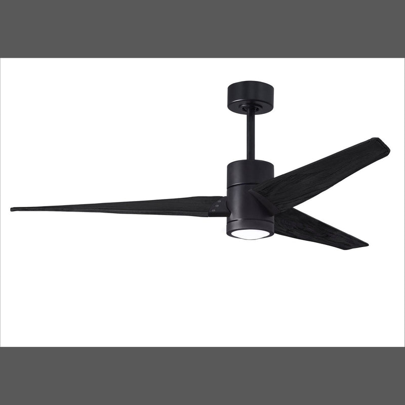 Matthews Fan Company - SJ-BK-BK-60 - 60"Ceiling Fan - Super Janet - Matte Black