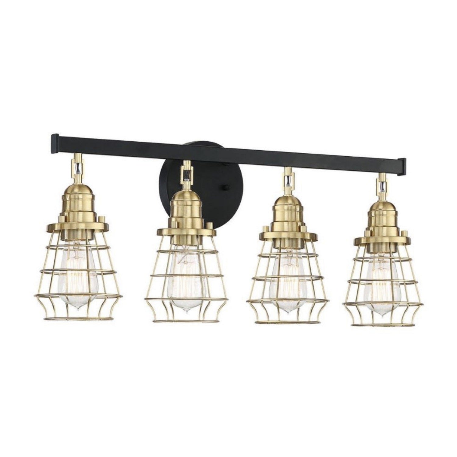 Craftmade - 50604-FBSB - Four Light Vanity - Thatcher - Flat Black/Satin Brass