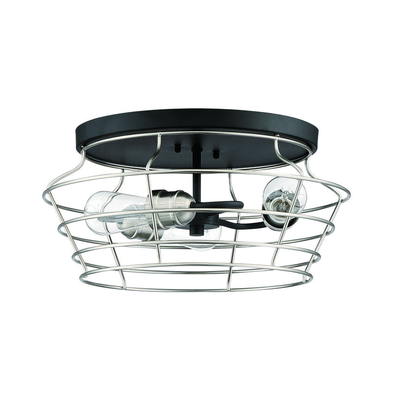 Craftmade - 50683-FBBNK - Three Light Flushmount - Thatcher - Flat Black/Brushed Polished Nickel