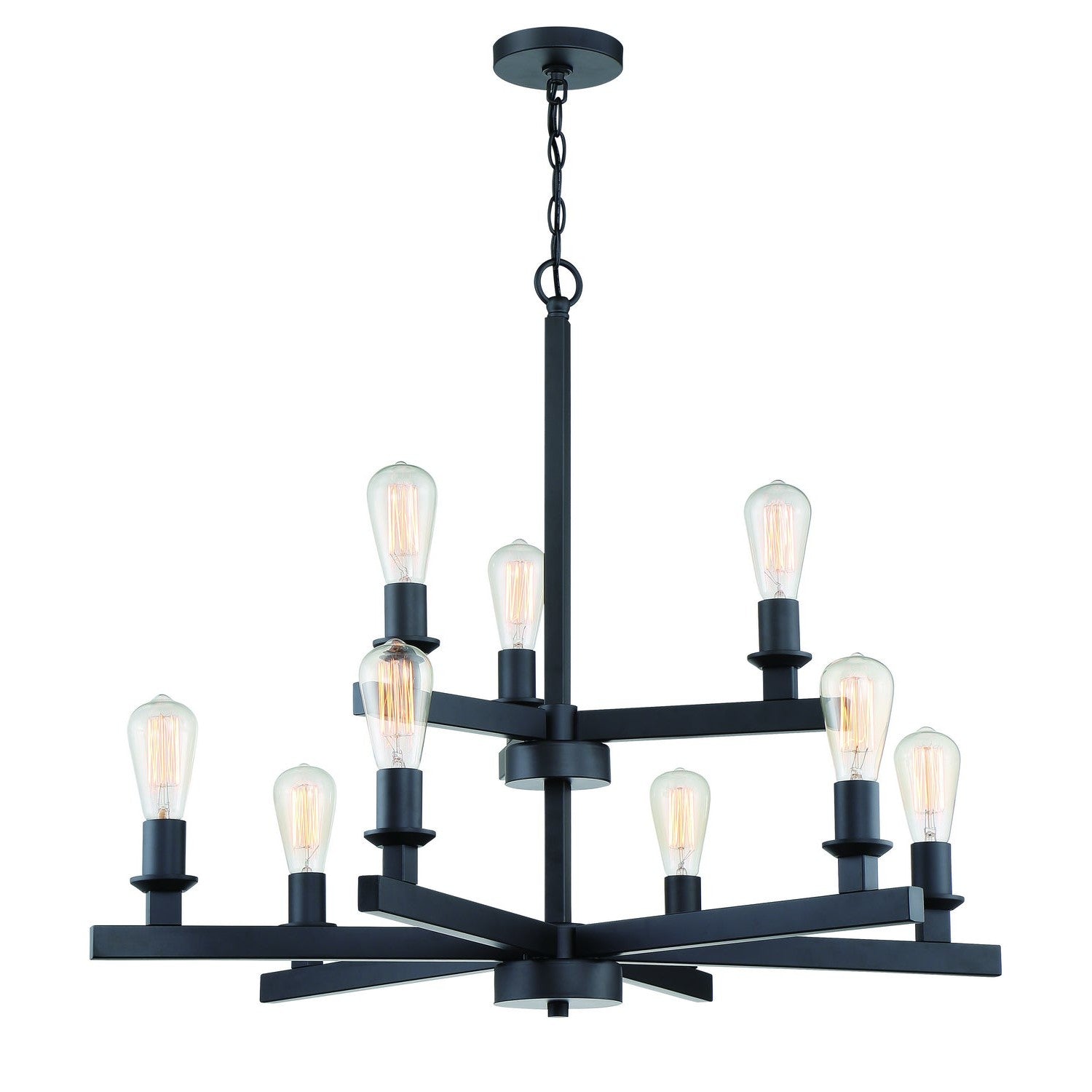 Craftmade - 53129-FB - Nine Light Chandelier - Chicago - Flat Black