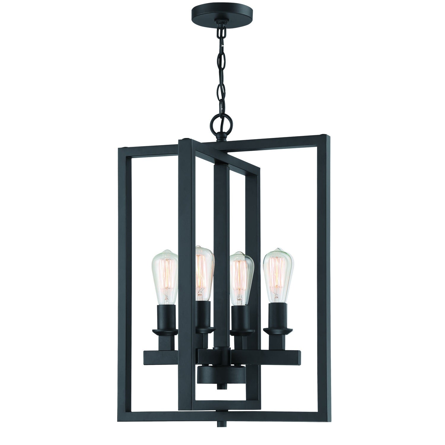 Craftmade - 53134-FB - Four Light Foyer Pendant - Chicago - Flat Black