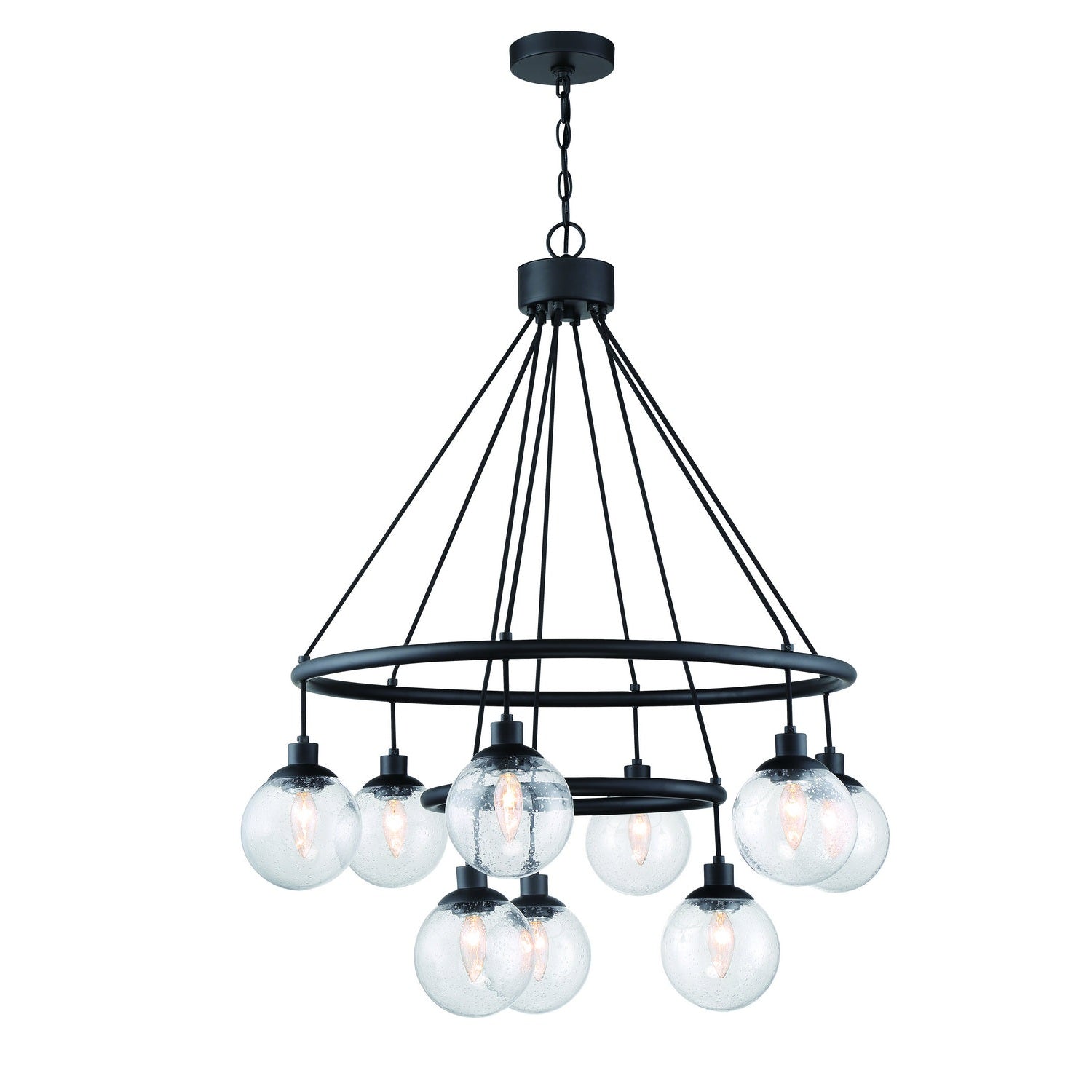 Craftmade - 53329-FB - Nine Light Chandelier - Que - Flat Black