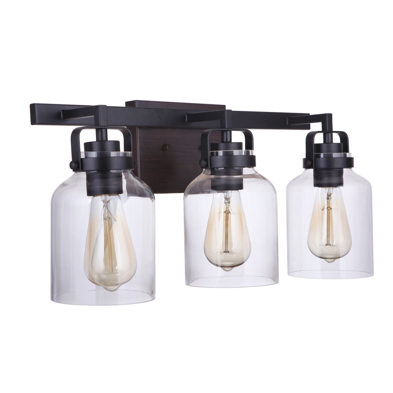 Craftmade - 53603-FBDT - Three Light Vanity - Foxwood - Flat Black / Dark Teak