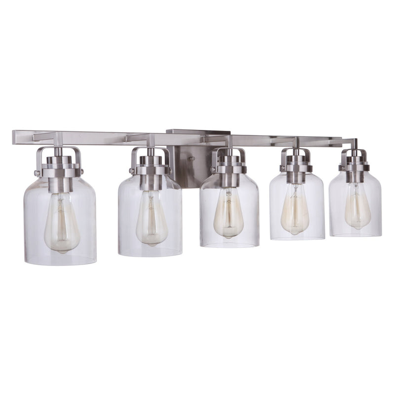 Craftmade - 53605-BNK - Five Light Vanity - Foxwood - Brushed Polished Nickel