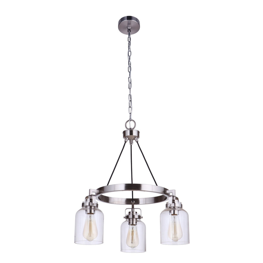 Craftmade - 53623-BNK - Three Light Chandelier - Foxwood - Brushed Polished Nickel