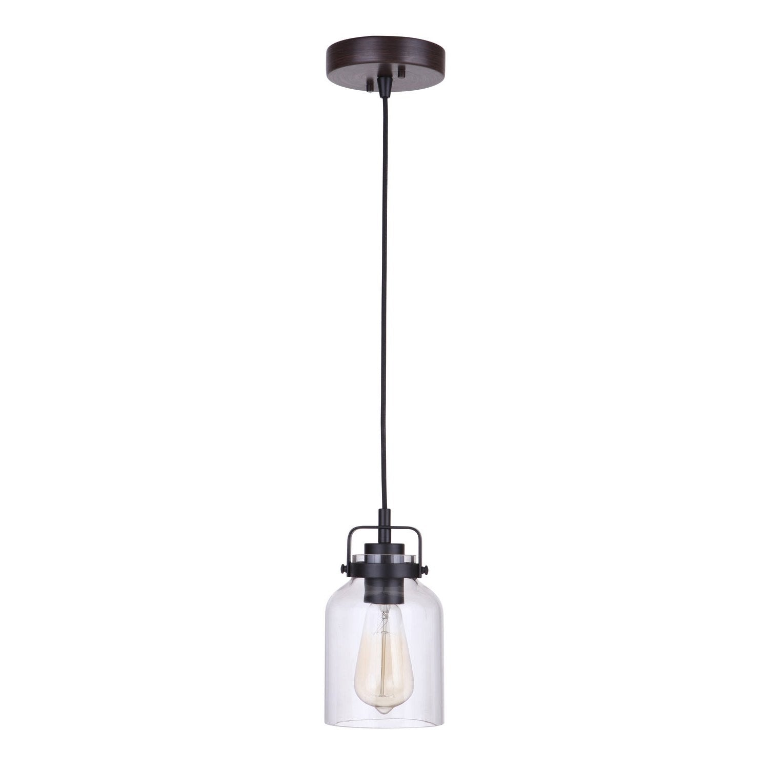 Craftmade - 53691-FBDT - One Light Mini Pendant - Foxwood - Flat Black / Dark Teak