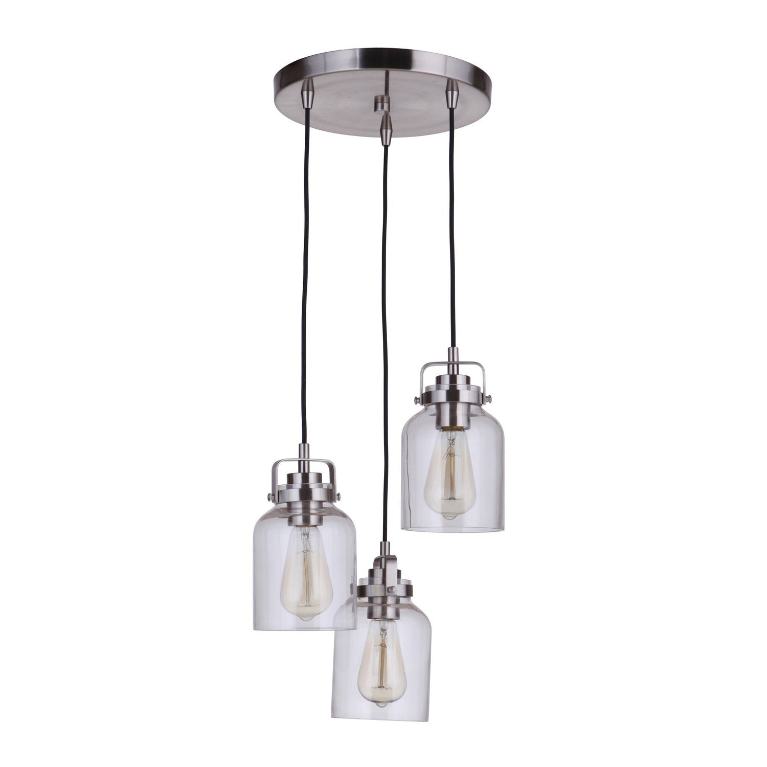 Craftmade - 53692-BNK - Three Light Pendant - Foxwood - Brushed Polished Nickel