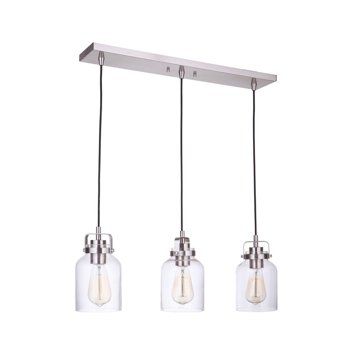 Craftmade - 53693-BNK - Three Light Linear Pendant - Foxwood - Brushed Polished Nickel