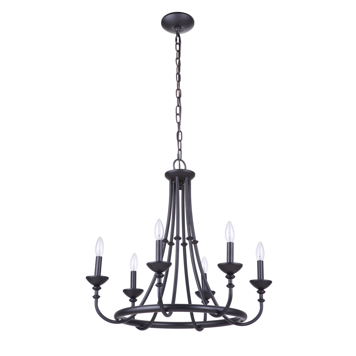 Craftmade - 53726-FB - Six Light Chandelier - Marlowe - Flat Black