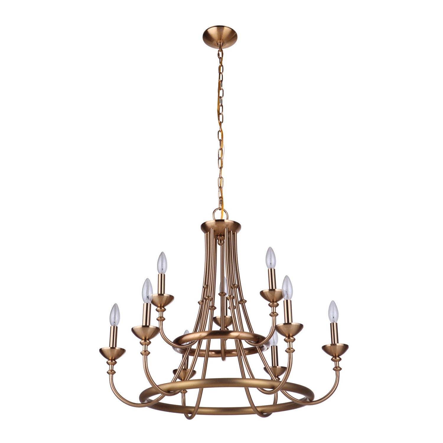 Craftmade - 53729-SB - Nine Light Chandelier - Marlowe - Satin Brass