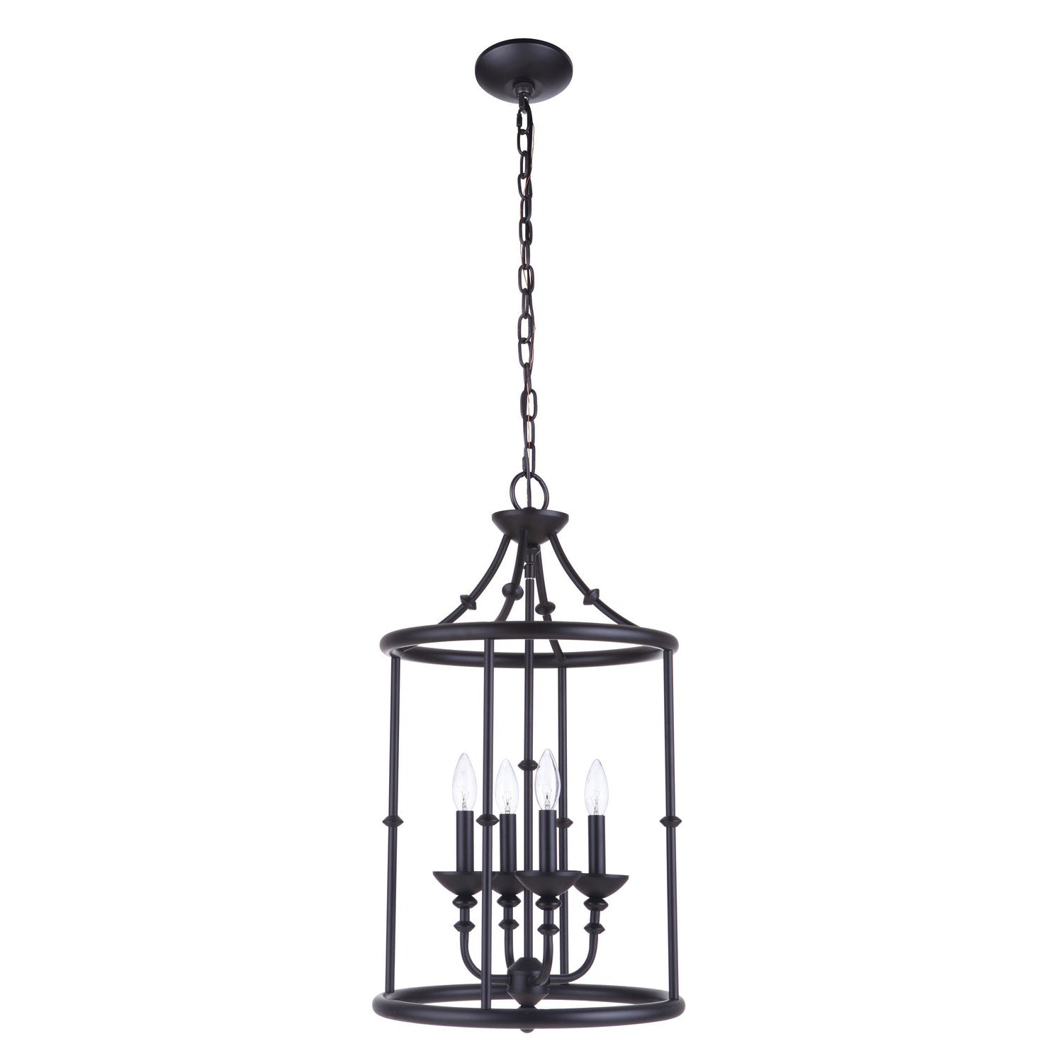 Craftmade - 53734-FB - Four Light Foyer Pendant - Marlowe - Flat Black