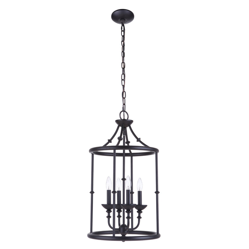 Craftmade - 53734-FB - Four Light Foyer Pendant - Marlowe - Flat Black