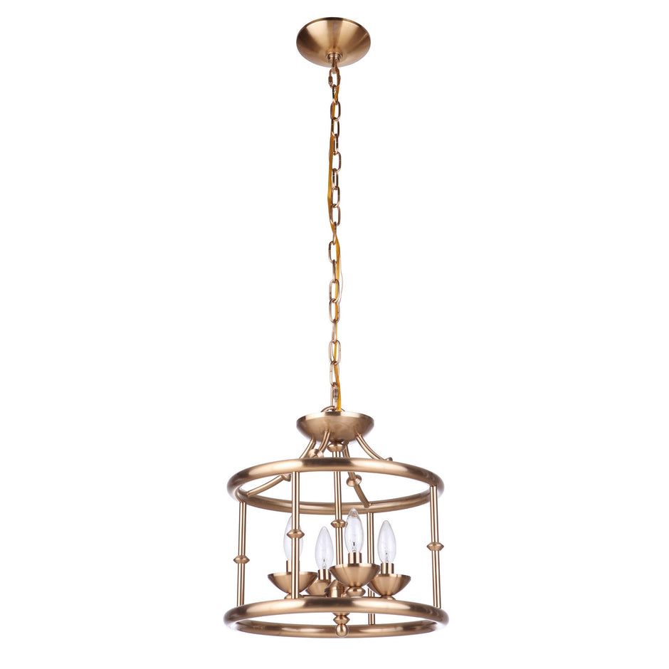 Craftmade - 53754-SB - Four Light Convertible Semi Flush/Pendant - Marlowe - Satin Brass
