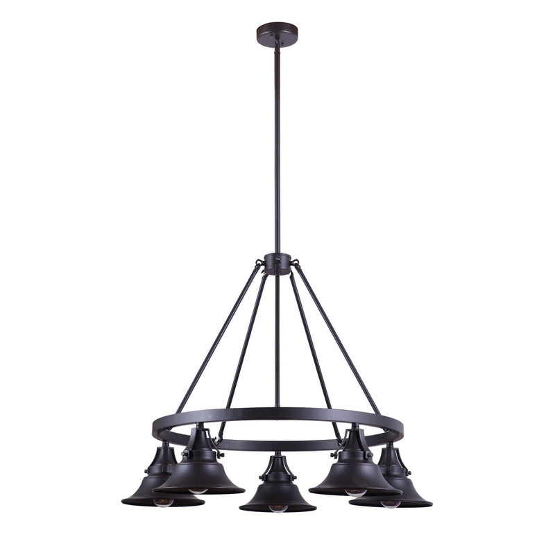 Craftmade - 54025-OBG - Five Light Outdoor Chandelier - Union - Oiled Bronze Gilded