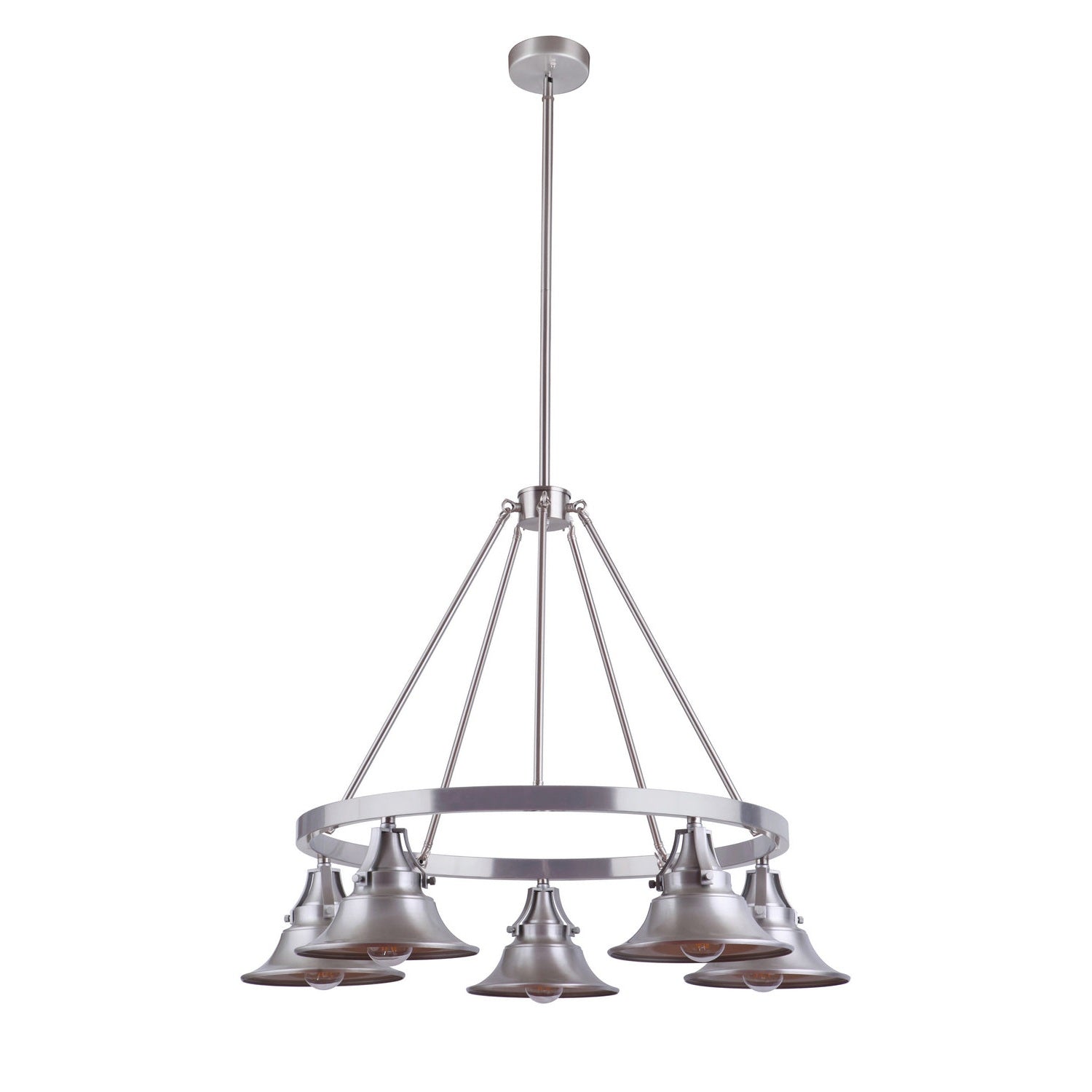 Craftmade - 54025-SA - Five Light Outdoor Chandelier - Union - Satin Aluminum