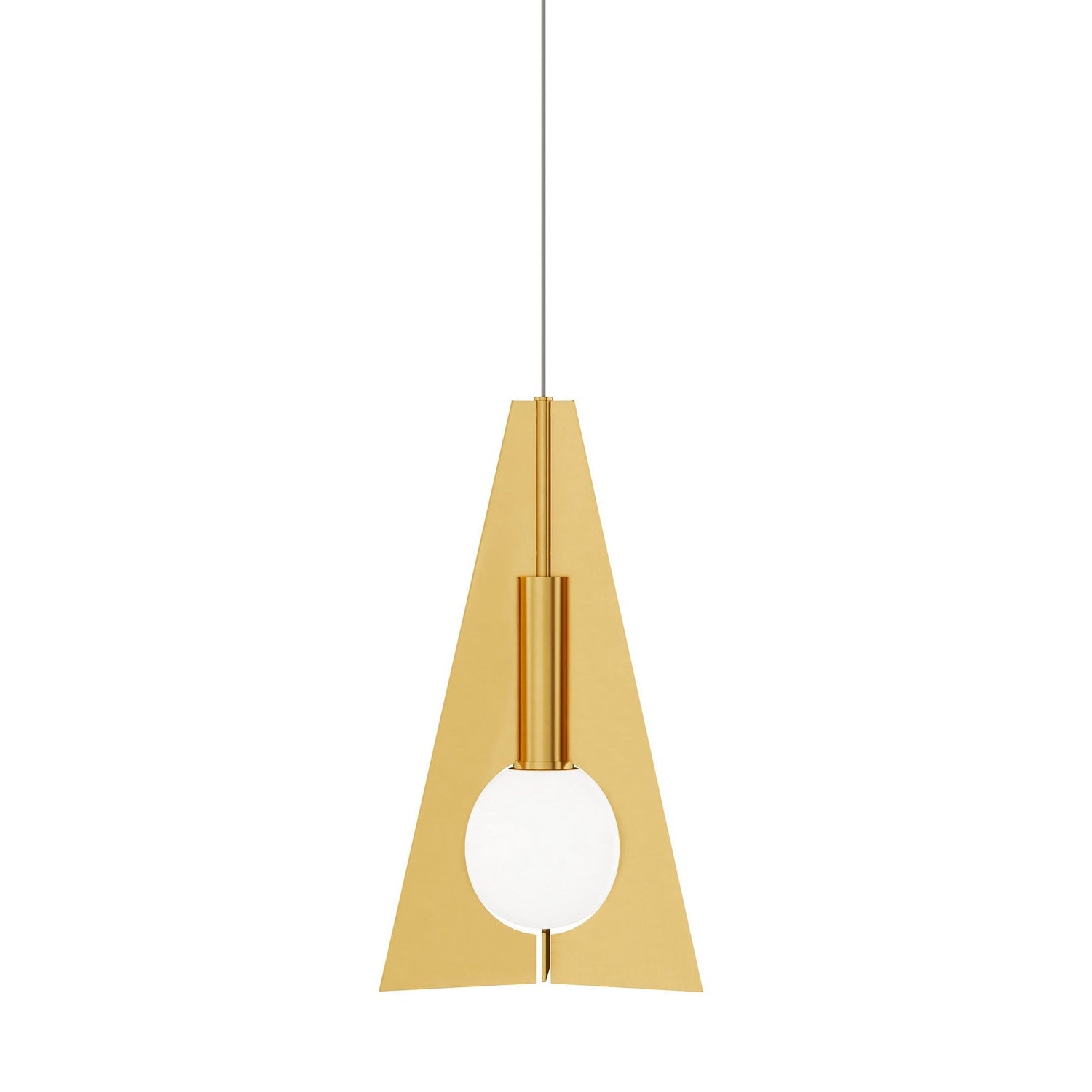 Visual Comfort Modern - 700FJOBLPNB-LED930 - LED Pendant - Orbel Pyramid - Natural Brass