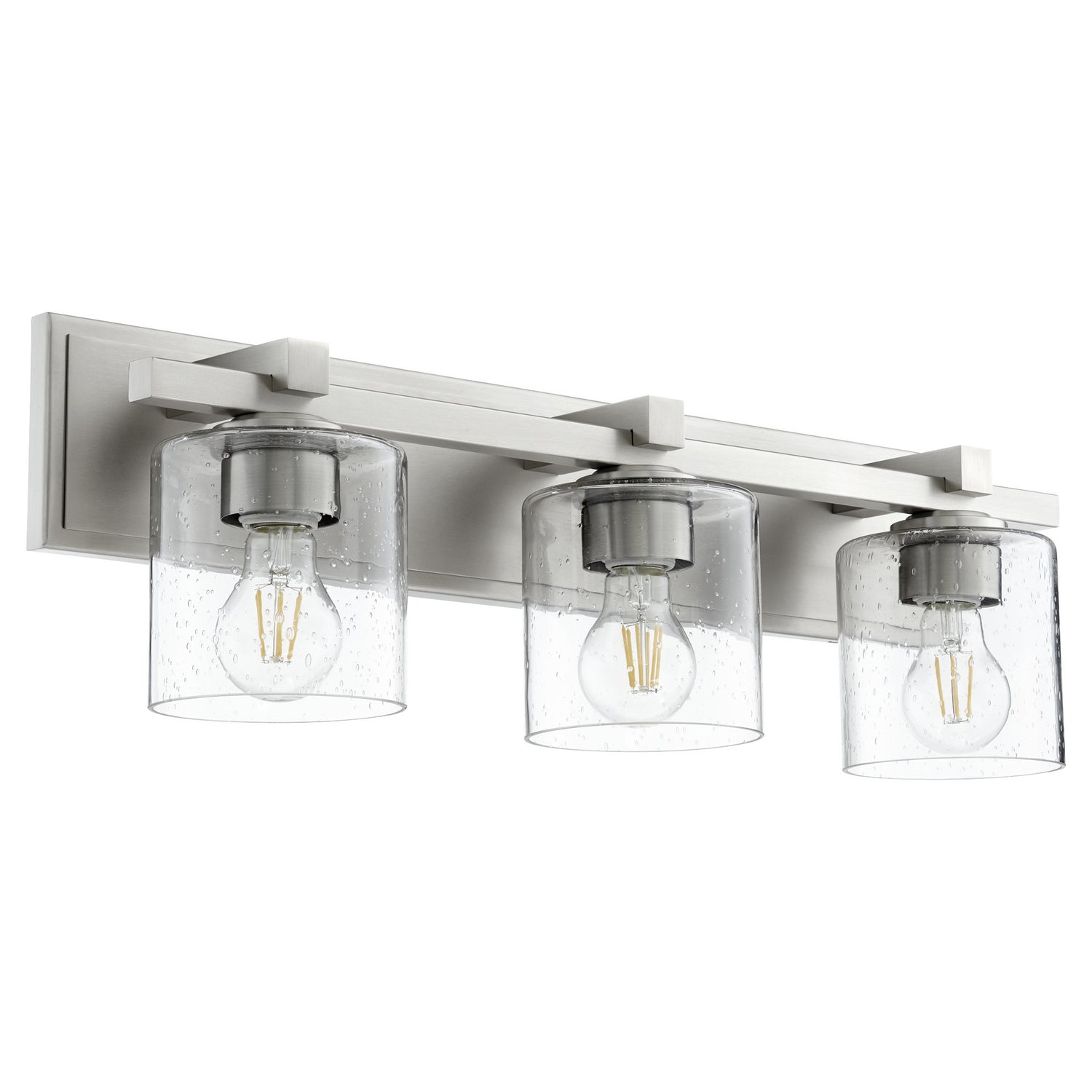 Quorum - 5369-3-265 - Three Light Vanity - 5369 Vanities - Satin Nickel w/ Clear/Seeded