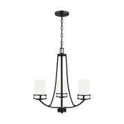 Generation Lighting - 3121603EN3-112 - Three Light Chandelier - Robie - Midnight Black