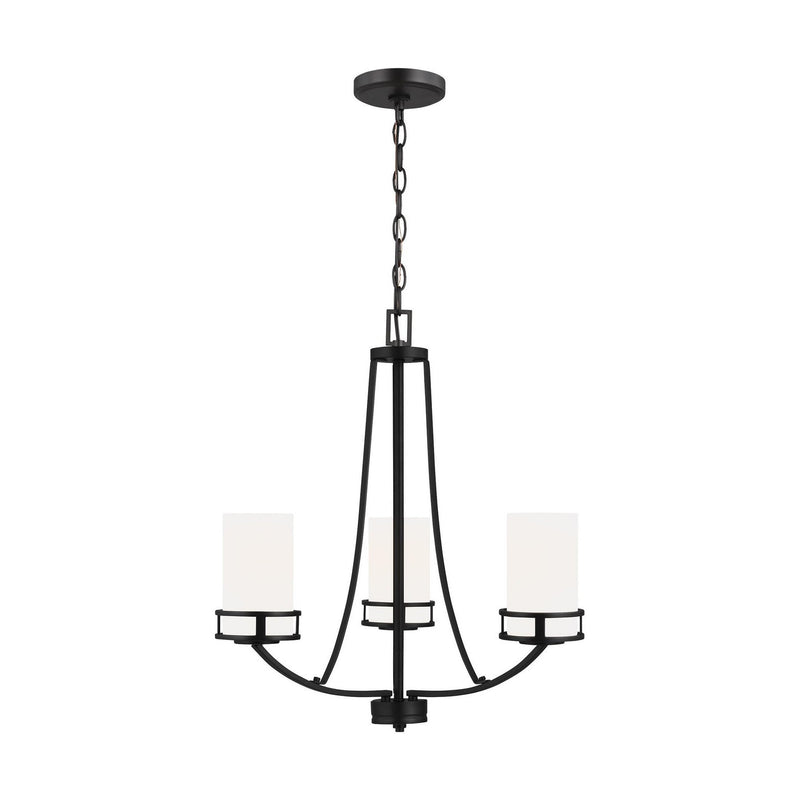 Generation Lighting - 3121603EN3-112 - Three Light Chandelier - Robie - Midnight Black