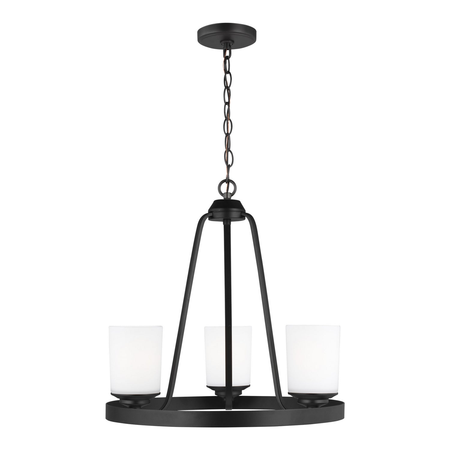 Generation Lighting - 3130703-112 - Three Light Chandelier - Kemal - Midnight Black