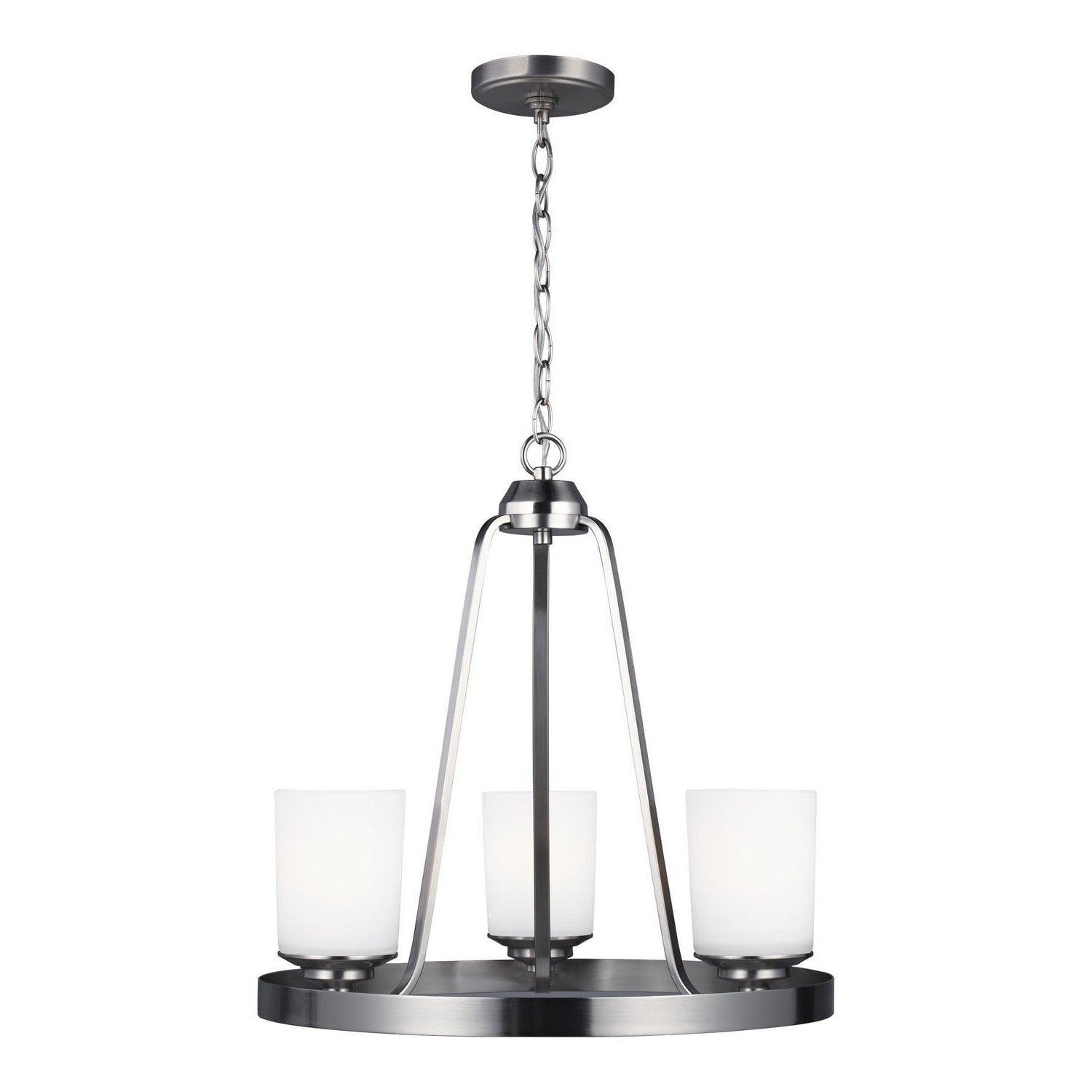 Generation Lighting - 3130703EN3-962 - Three Light Chandelier - Kemal - Brushed Nickel