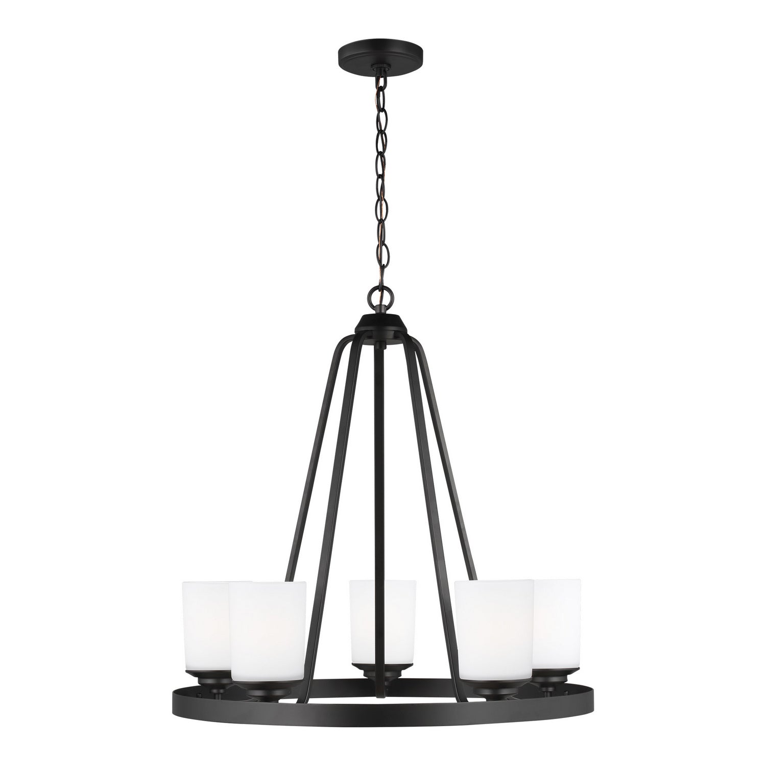 Generation Lighting - 3130705-112 - Five Light Chandelier - Kemal - Midnight Black