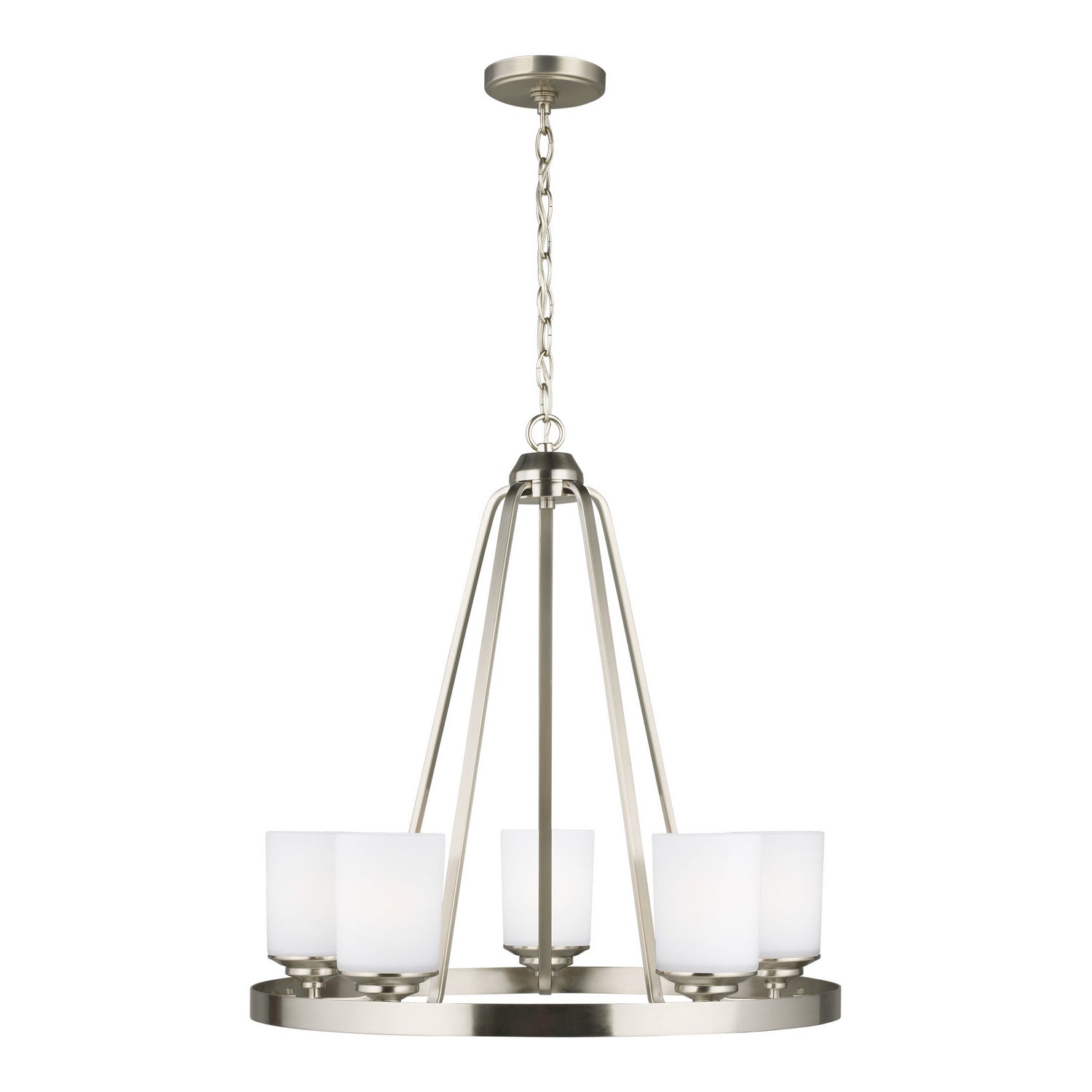 Generation Lighting - 3130705-962 - Five Light Chandelier - Kemal - Brushed Nickel