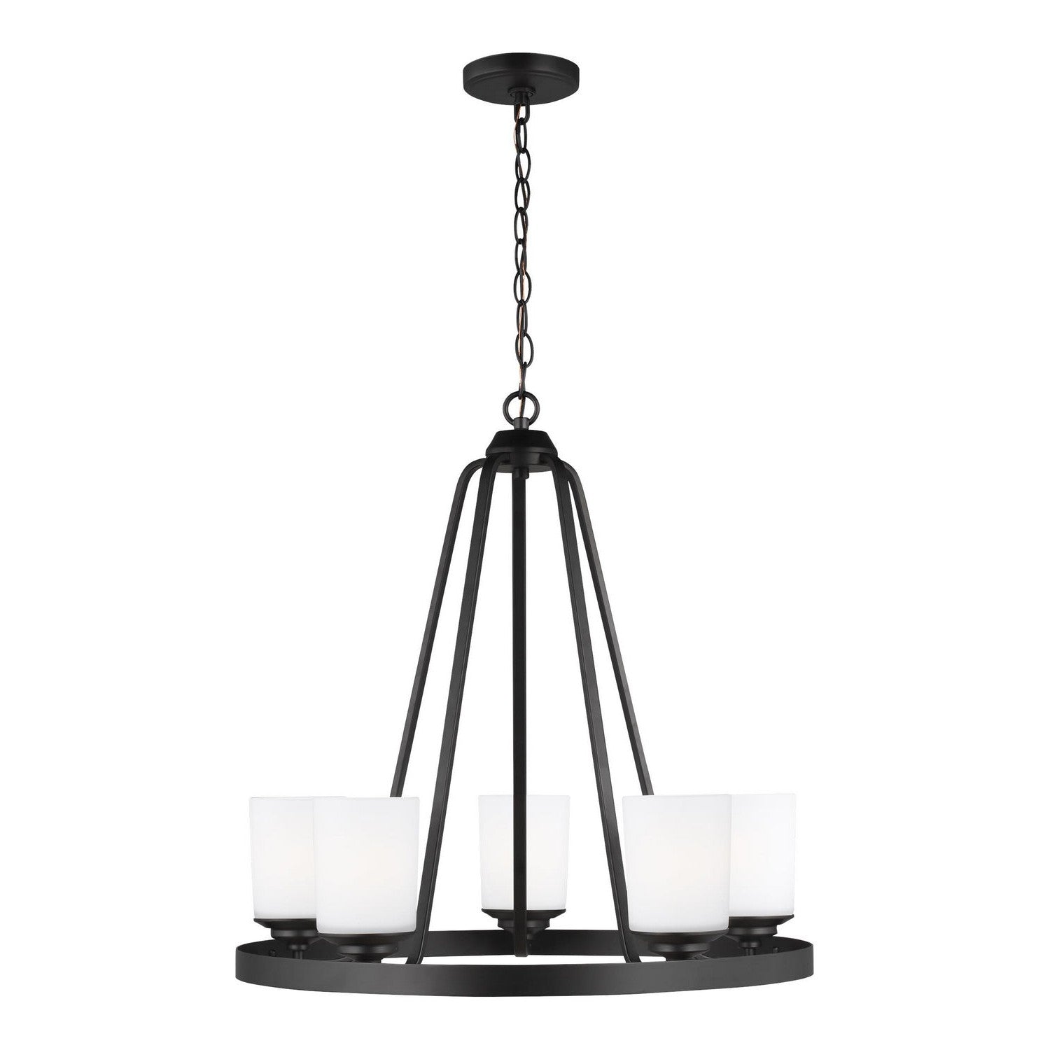 Generation Lighting - 3130705EN3-112 - Five Light Chandelier - Kemal - Midnight Black