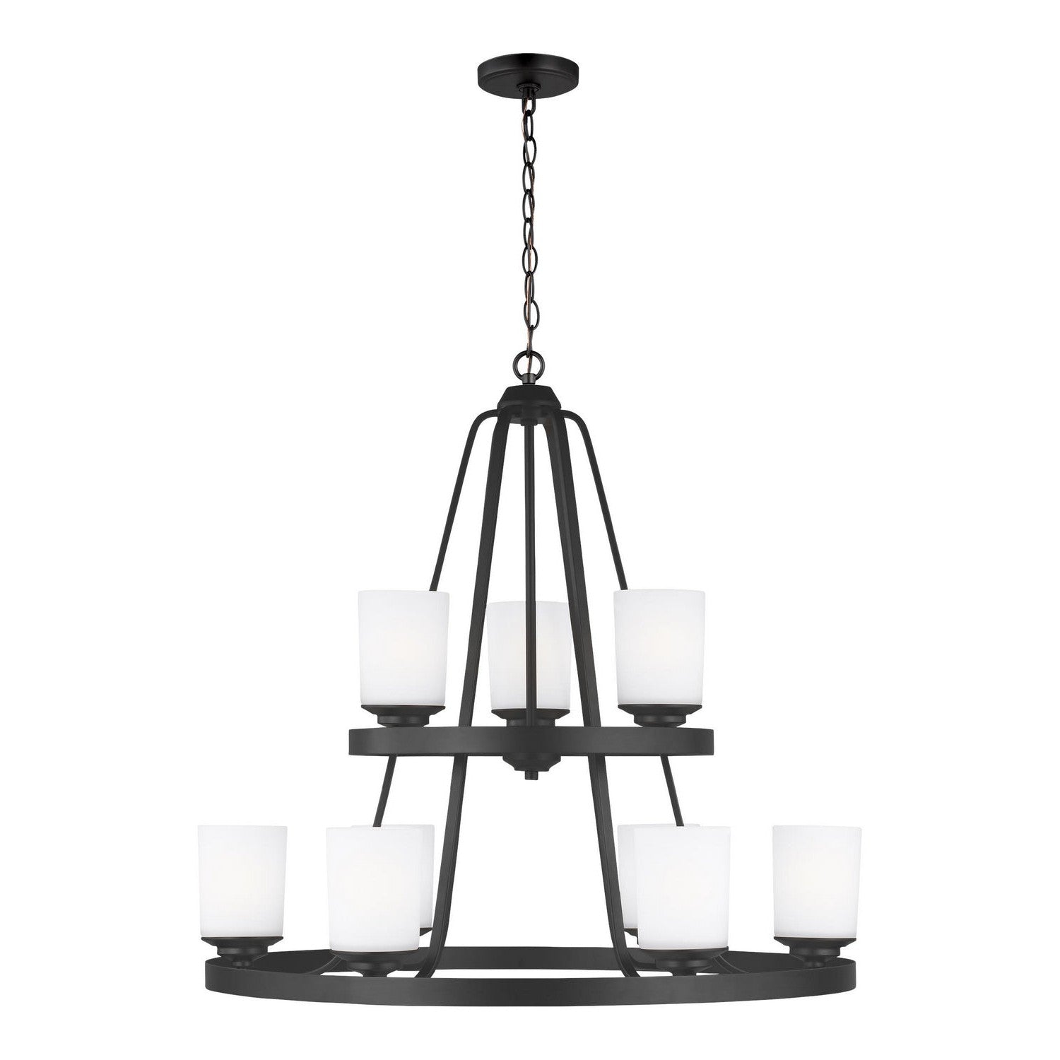 Generation Lighting - 3130709EN3-112 - Nine Light Chandelier - Kemal - Midnight Black