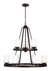 Generation Lighting - 3130709EN3-710 - Nine Light Chandelier - Kemal - Bronze