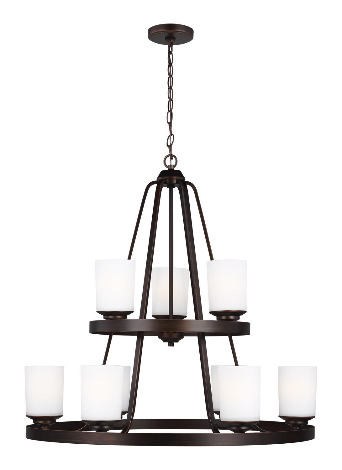 Generation Lighting - 3130709EN3-710 - Nine Light Chandelier - Kemal - Bronze