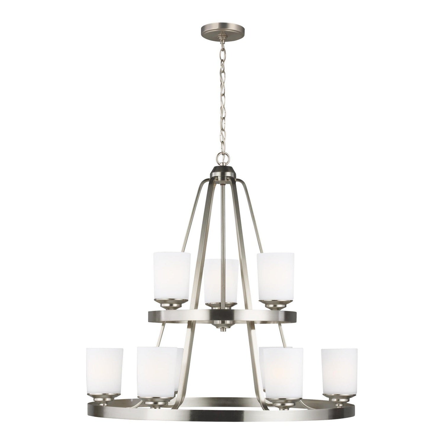 Generation Lighting - 3130709EN3-962 - Nine Light Chandelier - Kemal - Brushed Nickel