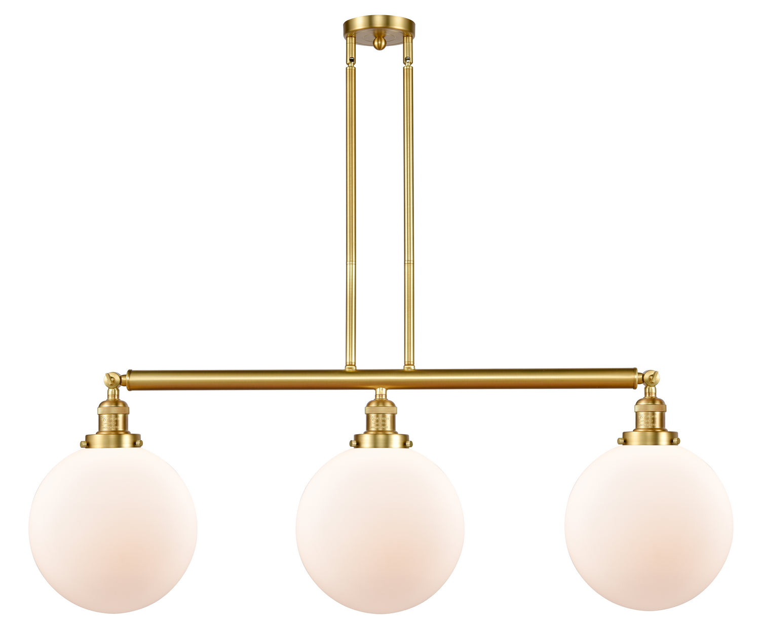 Innovations - 213-SG-G201-10 - Three Light Island Pendant - Franklin Restoration - Satin Gold