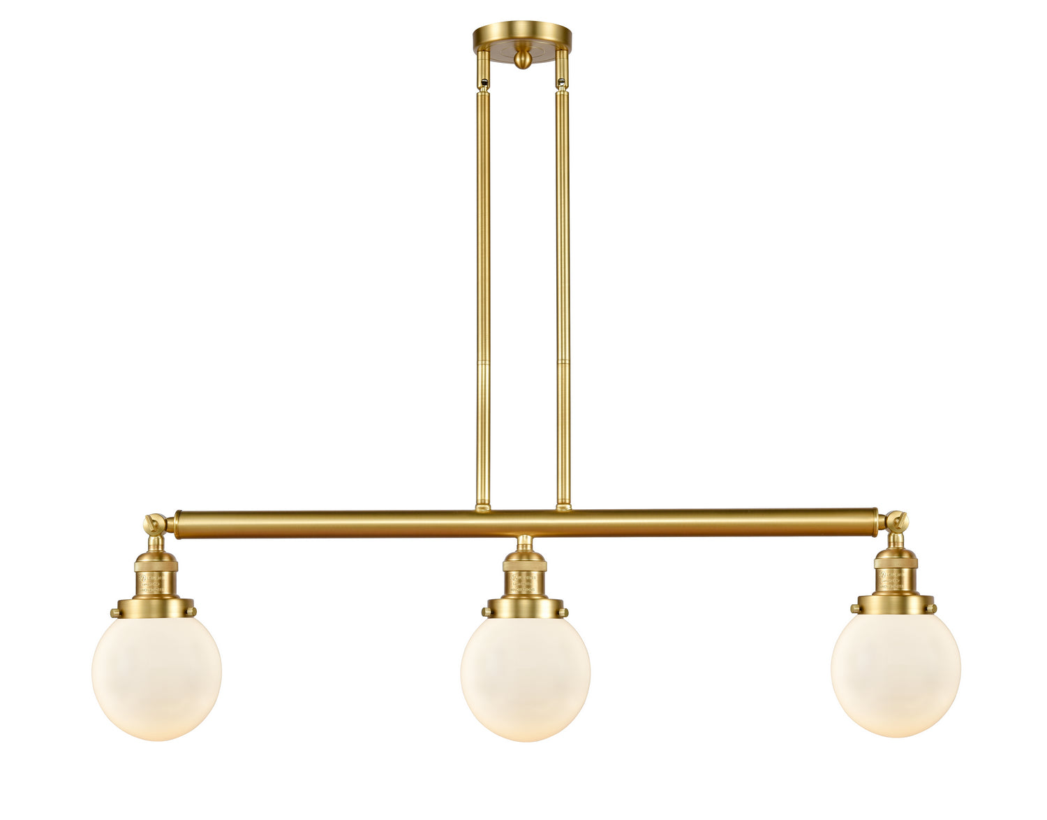 Innovations - 213-SG-G201-6 - Three Light Island Pendant - Franklin Restoration - Satin Gold