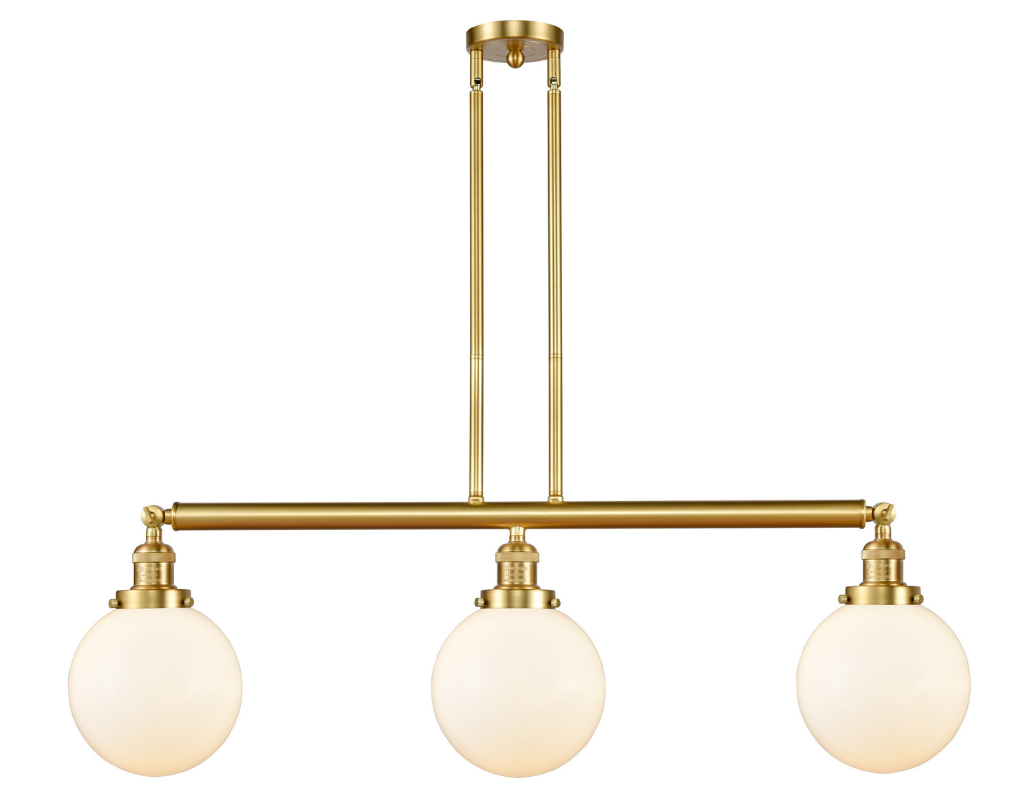 Innovations - 213-SG-G201-8 - Three Light Island Pendant - Franklin Restoration - Satin Gold