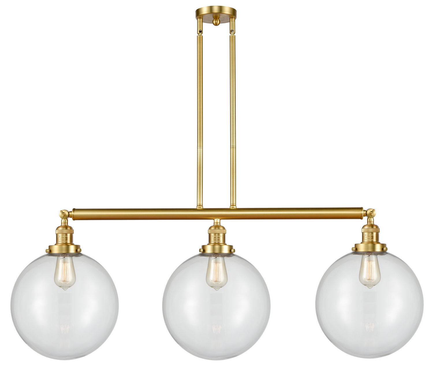 Innovations - 213-SG-G202-12 - Three Light Island Pendant - Franklin Restoration - Satin Gold