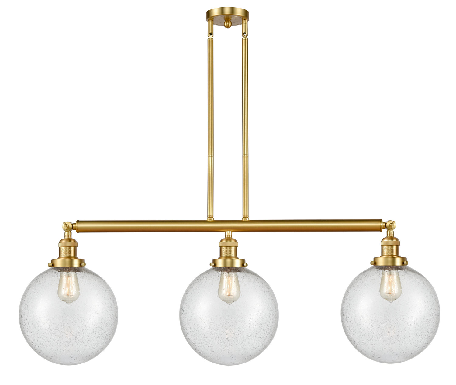 Innovations - 213-SG-G204-10 - Three Light Island Pendant - Franklin Restoration - Satin Gold