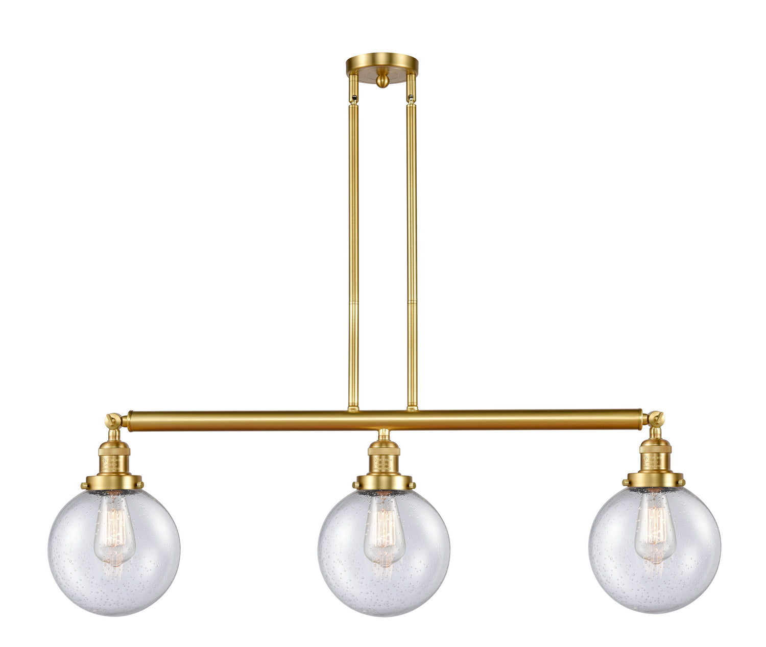 Innovations - 213-SG-G204-8 - Three Light Island Pendant - Franklin Restoration - Satin Gold