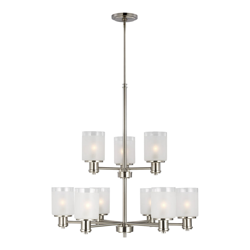 Generation Lighting - 3139809-962 - Nine Light Chandelier - Norwood - Brushed Nickel