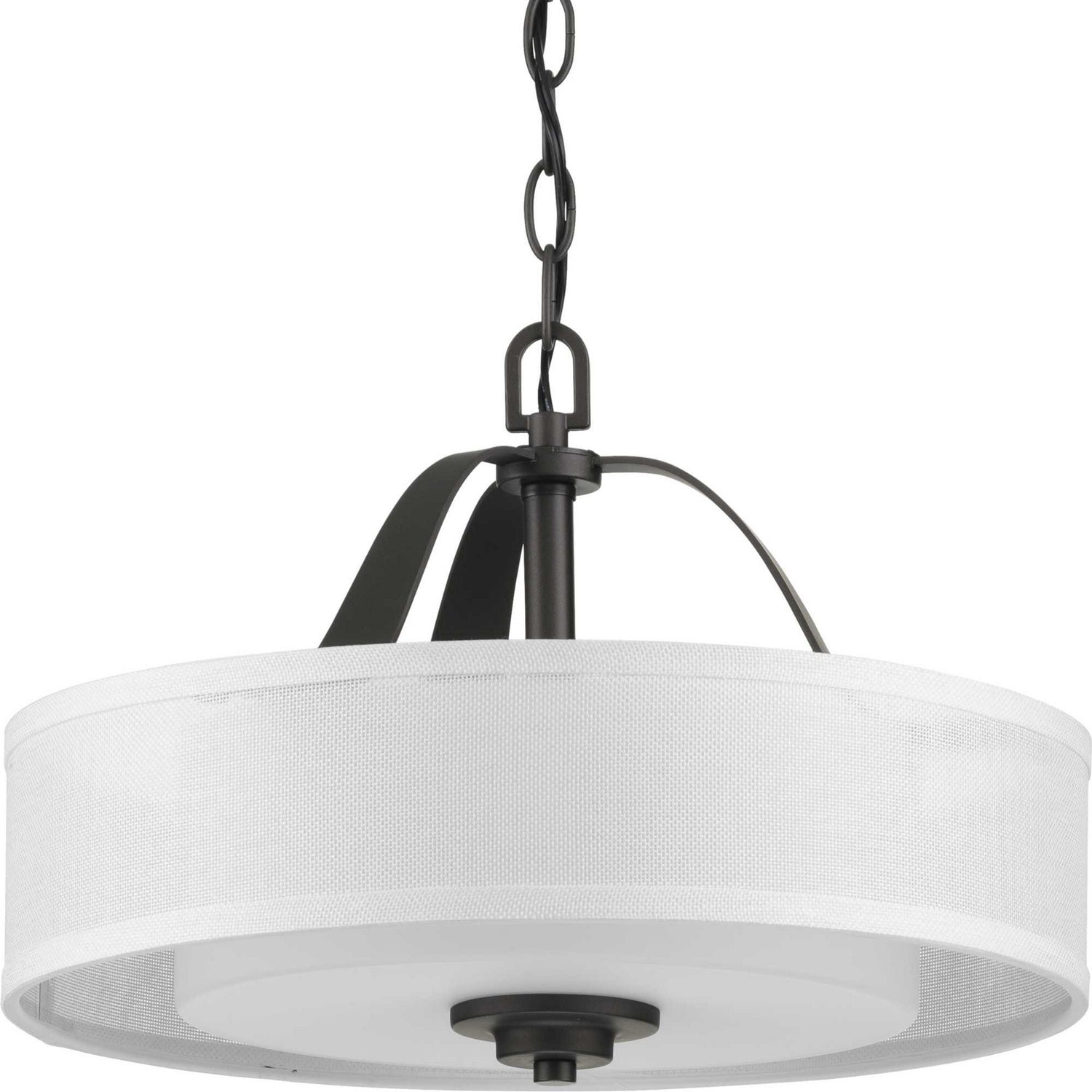 Progress Lighting - P350098-143 - Two Light Semi Flush Convertible - Kene - Graphite
